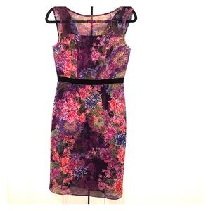 Adrianna Papell flower print midi dress